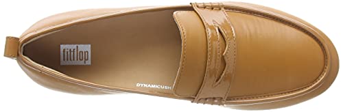 FitFlop Women's Lena Penny Loafer Flat, Light Tan, 7