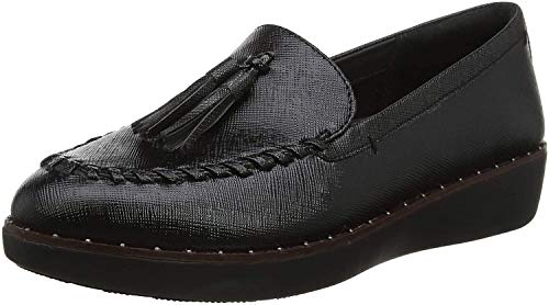 FitFlop Women's Petrina Patent Loafers, Black All Black 090, 36