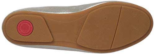 FitFlop Women's Silver Suede Loafer, Size 8
