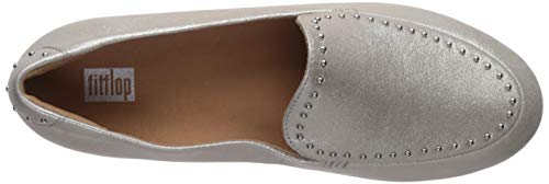FitFlop Women's Silver Suede Loafer, Size 8