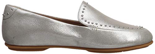 FitFlop Women's Silver Suede Loafer, Size 8