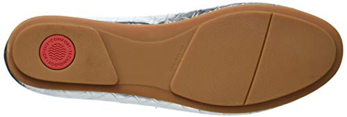 FitFlop Women's Loafer Flat, Silver, 8