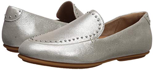 FitFlop Women's Silver Suede Loafer, Size 8
