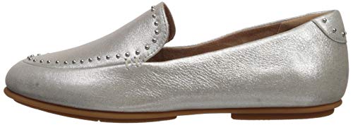 FitFlop Women's Silver Suede Loafer, Size 8