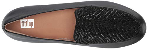 Lena Crystal Loafers Flat in All Black