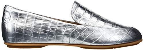 FitFlop Women's Loafer Flat, Silver, 8