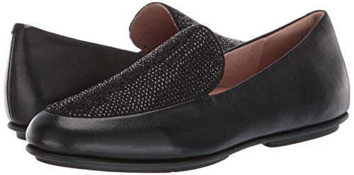 Lena Crystal Loafers Flat in All Black