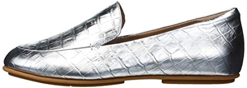 FitFlop Women's Loafer Flat, Silver, 8