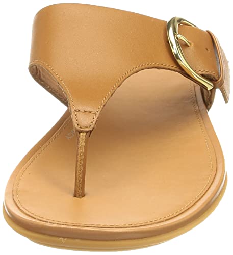 Gracie Buckle Leather Toe-Post Sandal, Size 9