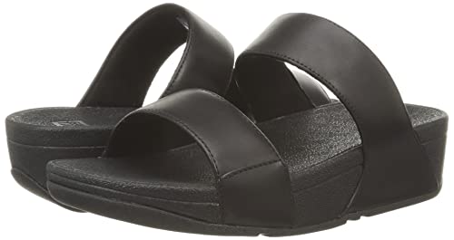 Black Leather FitFlop Women's Slide, Size 9