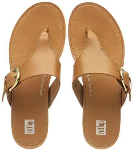 Gracie Buckle Leather Toe-Post Sandal, Size 9