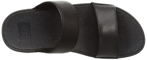 Black Leather FitFlop Women's Slide, Size 9