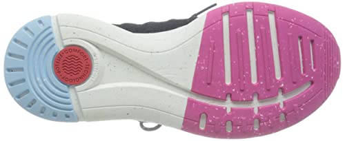 Women's Knit Sports Sneakers with Lace-Up Closure - Black Mix