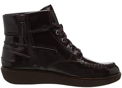 Purple Berry Lace-Up FitFlop Ankle Boots, Women's 8