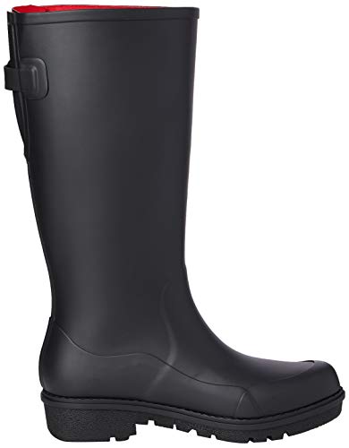 FitFlop Women's Wellington Rain Boot, All Black, 8