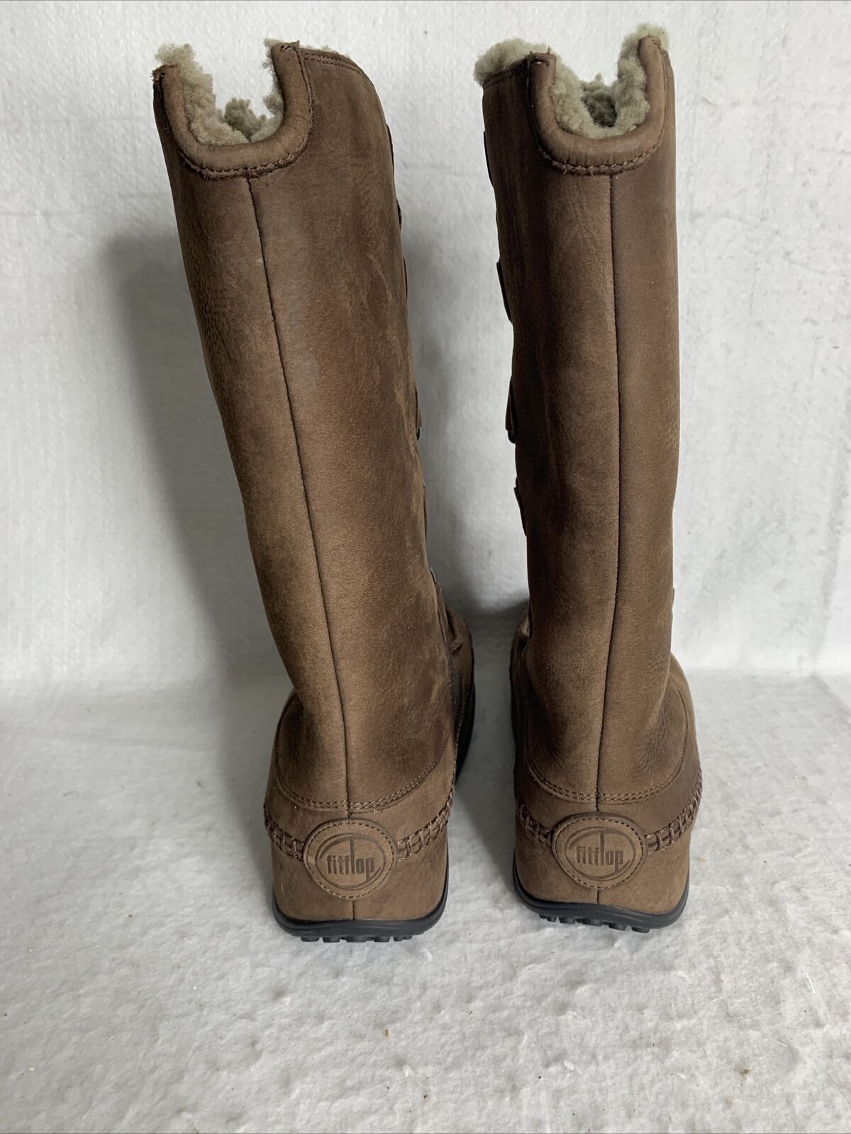 FitFlops Tall Mukluk Moc 2 Shearling Lined Boots Chocolate Brown Womens Sz 6
