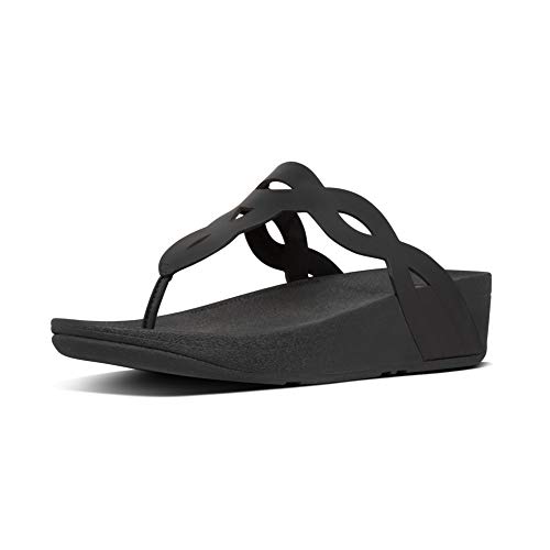FitFlop Black Interlace Toe-Thongs for Girls (Size 6)