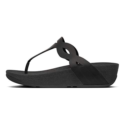 FitFlop Black Interlace Toe-Thongs for Girls (Size 6)