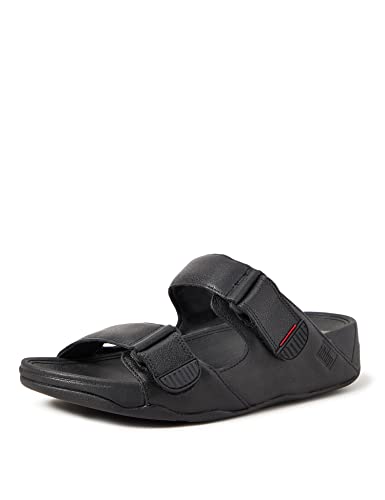 Black Leather FitFlop Men's Gogh MOC Slide Sandal