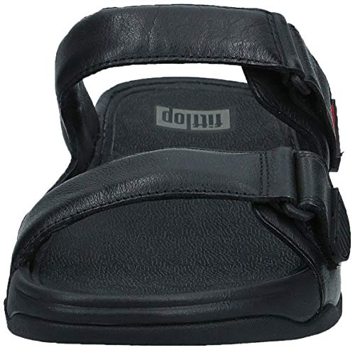 Black Leather FitFlop Men's Gogh MOC Slide Sandal