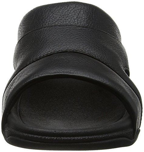 Black Leather Men's FitFlop Slide Sandal US 11