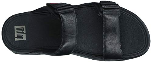Black Leather FitFlop Men's Gogh MOC Slide Sandal
