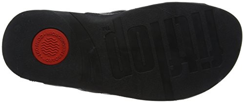 Black Leather Men's FitFlop Slide Sandal US 11
