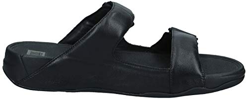 Black Leather FitFlop Men's Gogh MOC Slide Sandal