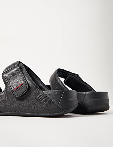 Black Leather FitFlop Men's Gogh MOC Slide Sandal
