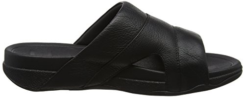 Black Leather Men's FitFlop Slide Sandal US 11