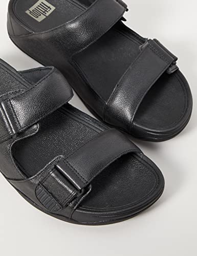 Black Leather FitFlop Men's Gogh MOC Slide Sandal