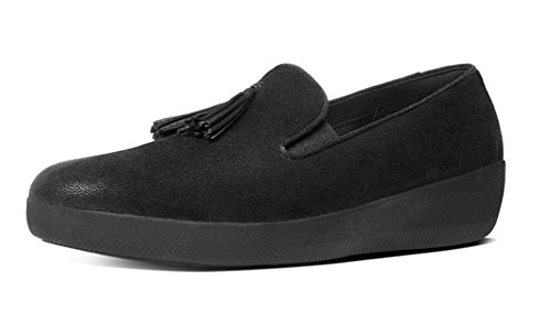 FitFlop Women's Tassel Superskate Loafers Black 8