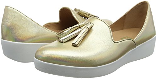 FitFlop Women's Loafers, Gold Gold Iridescent, 37