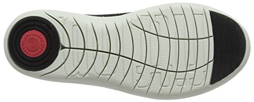 FitFlop Women's Uberknit Ballerina with Bow Closed Toe Ballet Flats, Black Black 001, 8.5