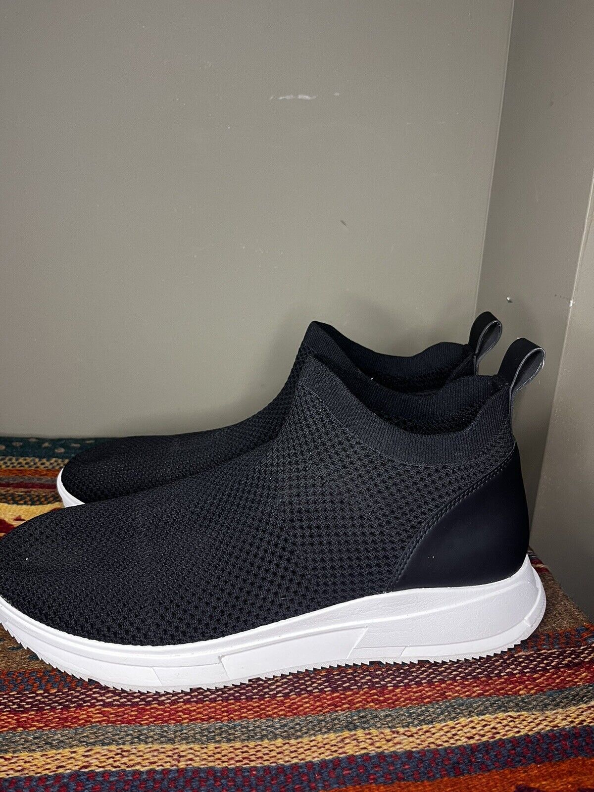Flitflop mens High Top Knit Black Sneakers Size 13