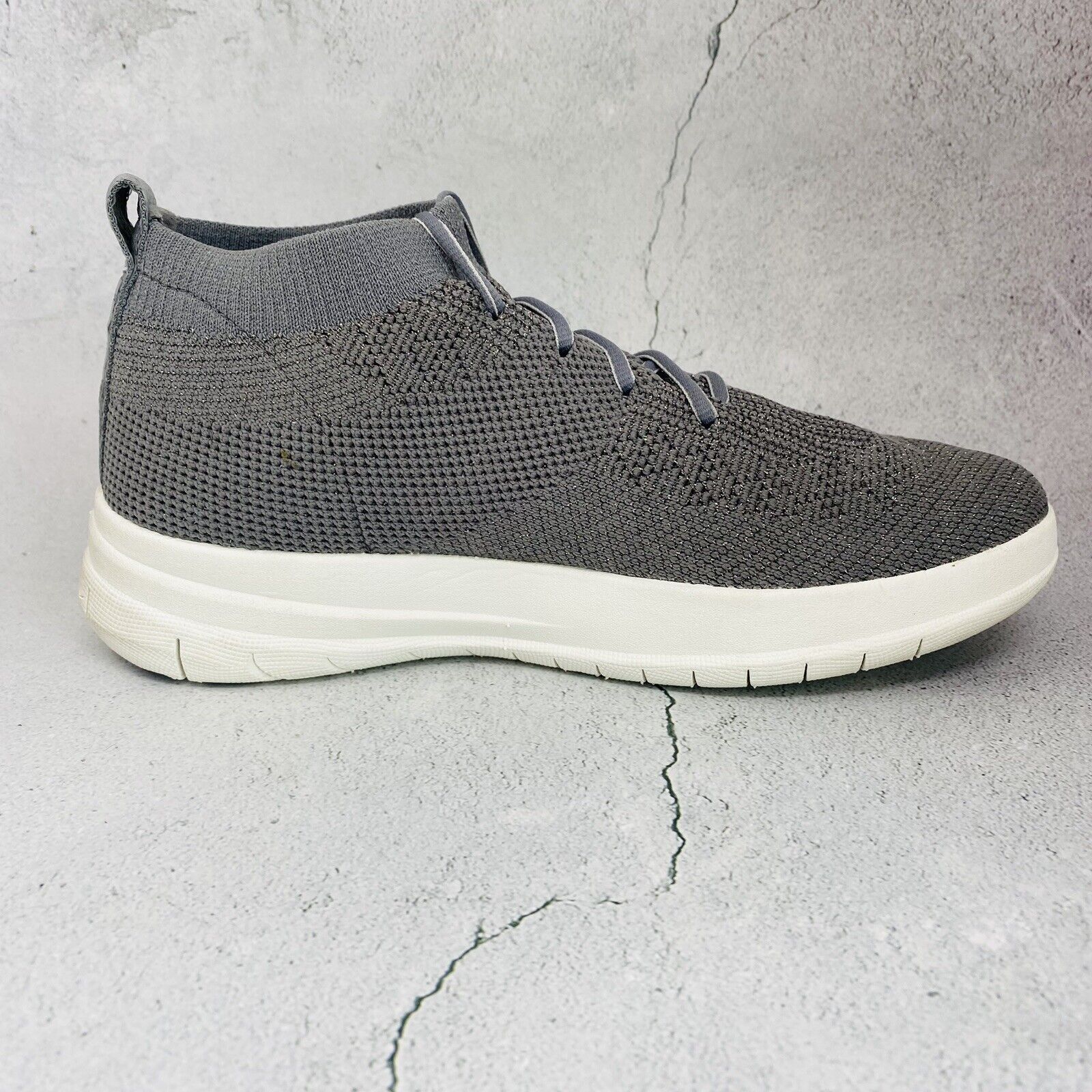 Gray Glitter Fitflop Uberknit Slip-On Sneakers Sz8M