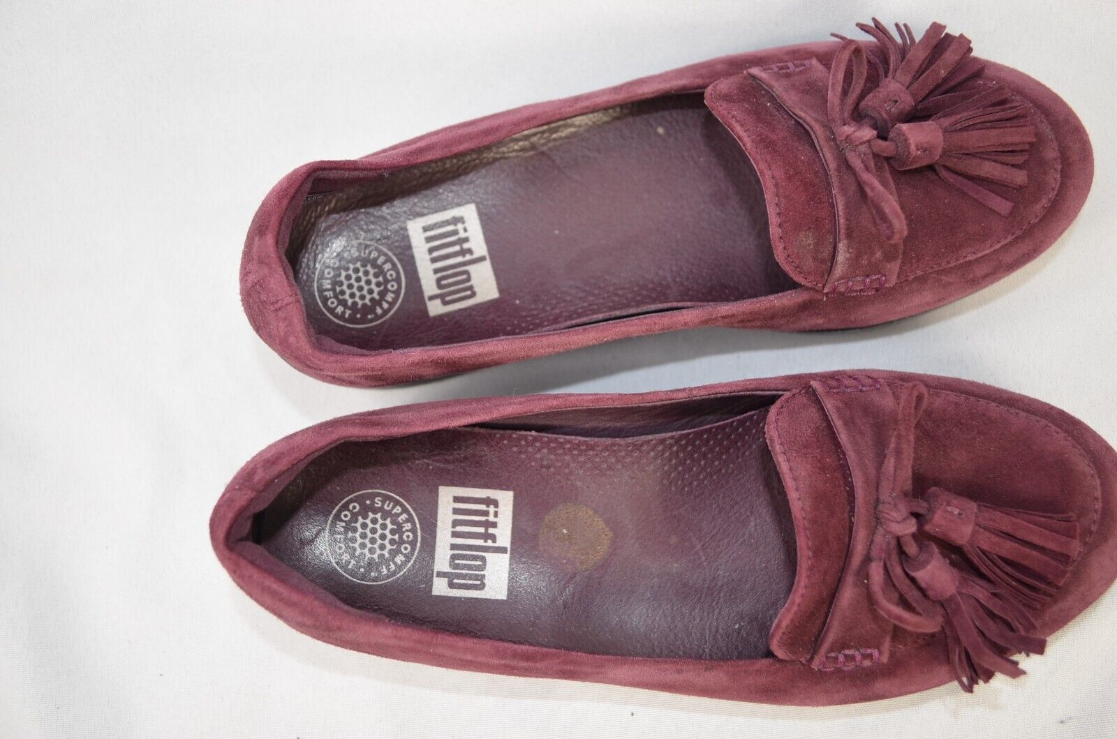 Burgundy Suede Tassel Bow Sneakerloafers for Women