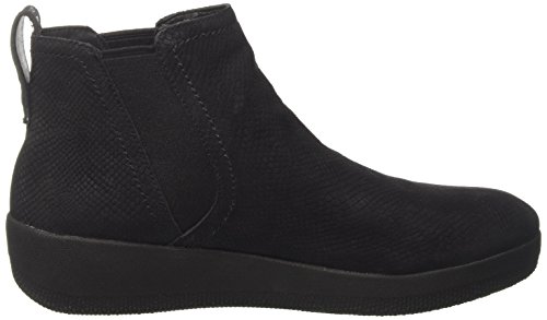 FitFlop Women's Chelsea Boots, Black Black Snake Embossed 394, 5