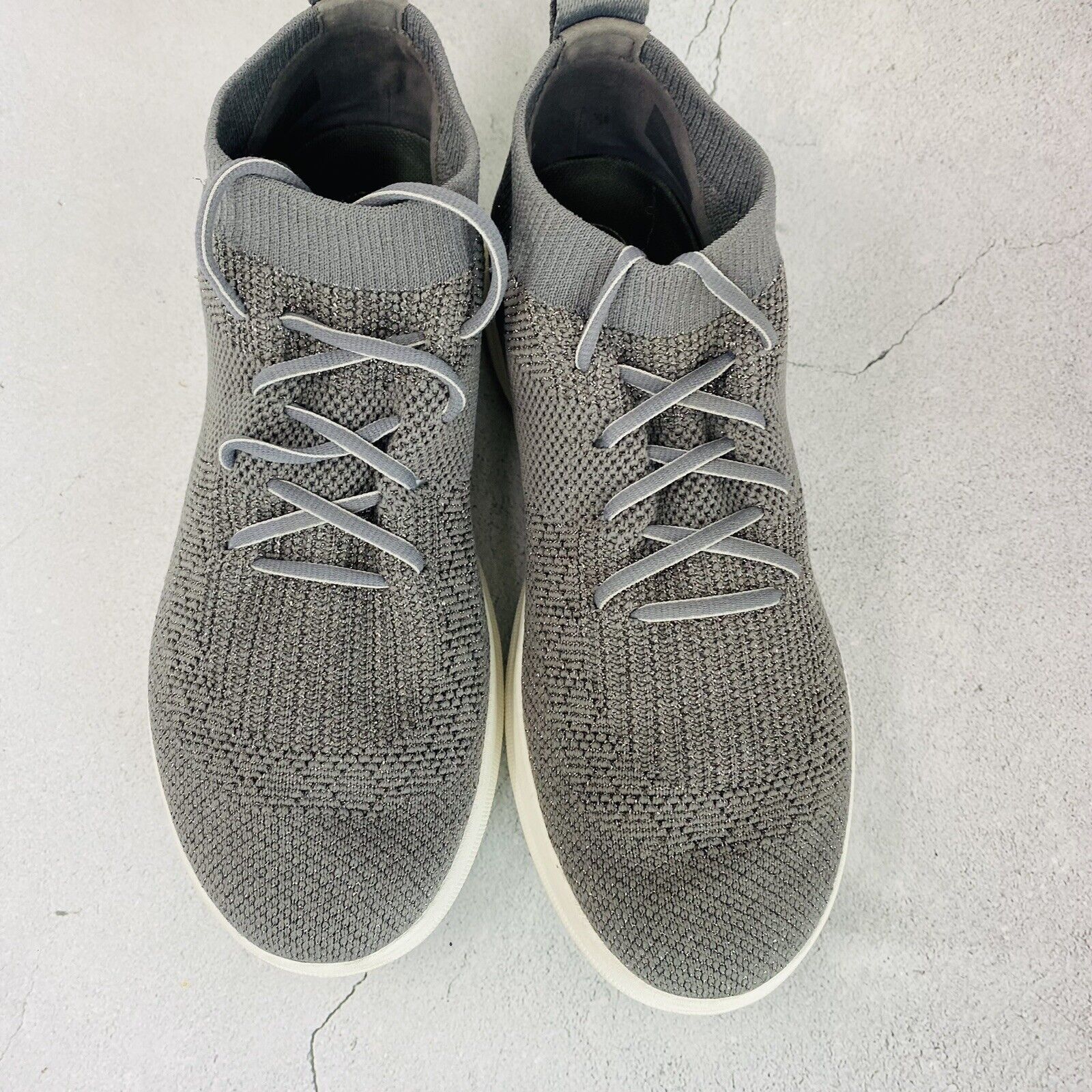 Gray Glitter Fitflop Uberknit Slip-On Sneakers Sz8M