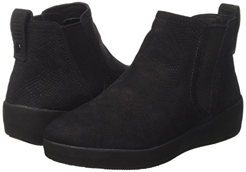 FitFlop Women's Chelsea Boots, Black Black Snake Embossed 394, 5