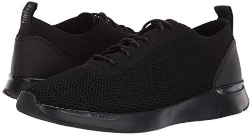 FitFlop Men's FLEXKNIT Sneaker, Black, 11 M US