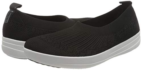 FitFlop Women's Closed Toe Ballet Flats, Black, 10