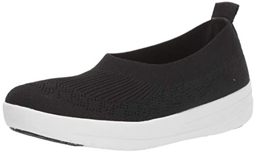 Black Knit Slip-On Ballet Flats by Fitflop