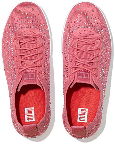 FitFlop Women's Rally Ombre Crystal Knit Sneakers, Deep Pink - 8 M
