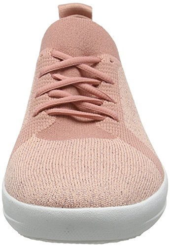 FitFlop Women's Low-Top Sneakers, Cream Silver, 6.5