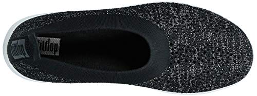 FitFlop New Women's Uberknit Ballerina Flat Black/Soft Grey 8