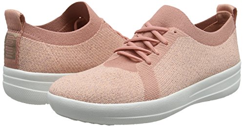 FitFlop Women's Low-Top Sneakers, Cream Silver, 6.5