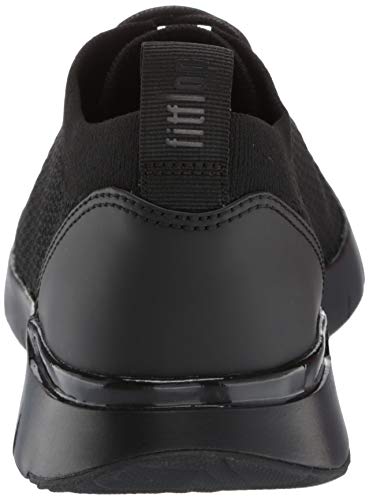 FitFlop Men's FLEXKNIT Sneaker, All Black, 10 M US