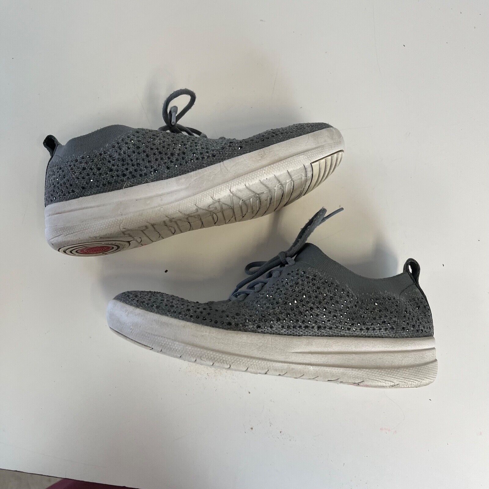 Charcoal Gray Crystal F-Sporty Sneakers for Women