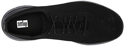 FitFlop Men's FLEXKNIT Sneaker, All Black, 10 M US
